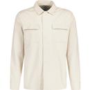 farah vintage mens kelly chest pockets cotton twill overshirt fog beige