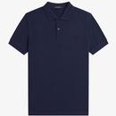Fred Perry Men's Mod Pique Polo Shirt in Tennis Blue M6000 Y48 Flat Shot