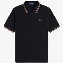 Fred Perry Women's Twin Tipped Polo in Black and Metallic Gold G3600 X72