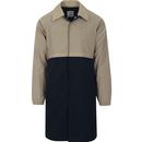 gloverall mens les basics long car coat navy stone