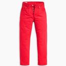 Levi's Womens 501 Cropped Jeans in Script Red