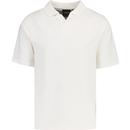 lyle and scott mens emblem towelling v neck polo tshirt chalk white