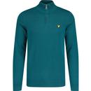 lyle and scott mens quarter zip neck jumper malachite green