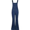 madcap england womens retro 70s denim dungaree flares indigo blue