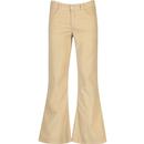 madcap england mens killer retro 70s cord flared trousers latte beige