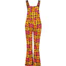 madcap england womens celandine 70s bold flower print dungaree flares multi